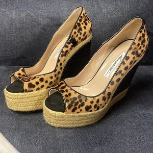 Brian Atwood Cheetah Wedges size 38